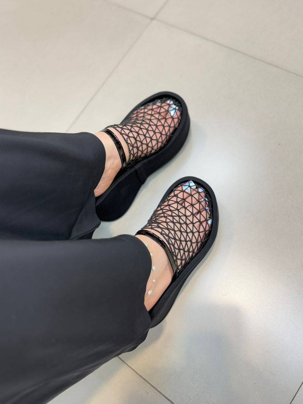 صندل لژدار توری زنانه 9سانت لژ جدید